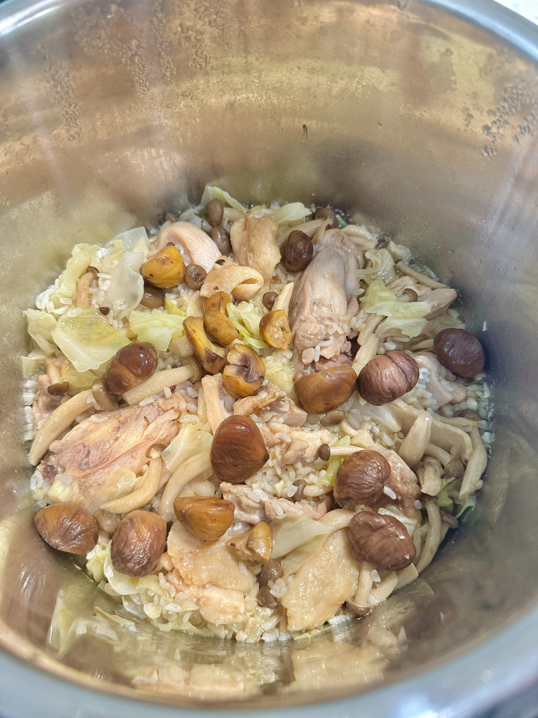 電鍋料理:栗子菇菇雞肉炊飯 — 步驟 10